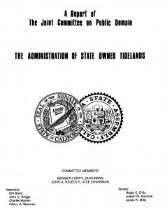Cover of the 1974 report on the Administration of State Owned Tidelands