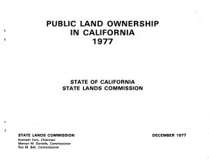 Cover of the 1977 report on Public Land Ownership in CA